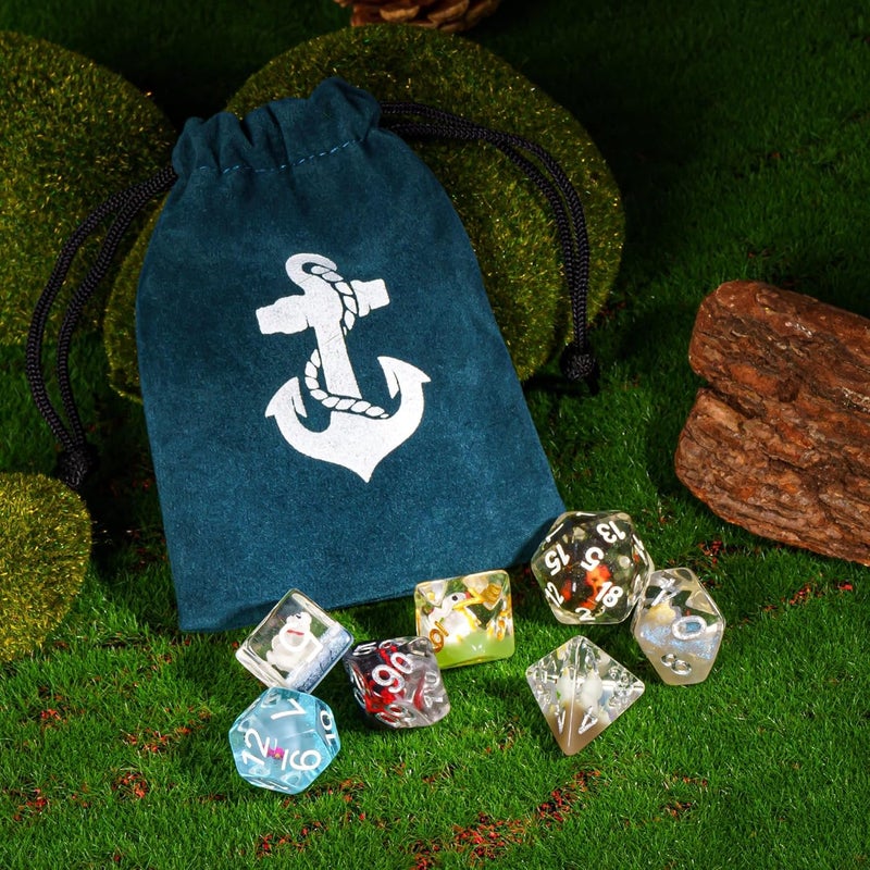 cusdie 7-Die DND Dice, Polyhedral Dice Set Filled with Animal, for Role Playing Game D&D Dice（Random Animal） - Image 4